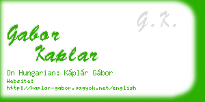 gabor kaplar business card